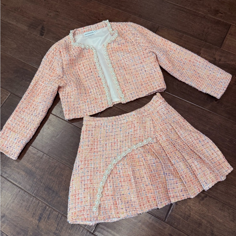 Pink Tweed Jacket & Skirt Set